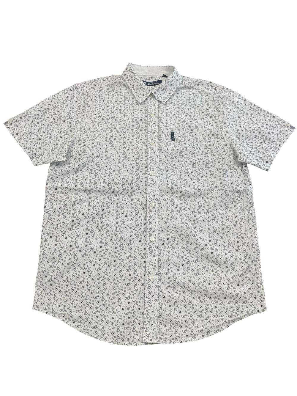 Ben Sherman Paisley Print Short Sleeve Button-Up Shirt Size L (Retail $90)
